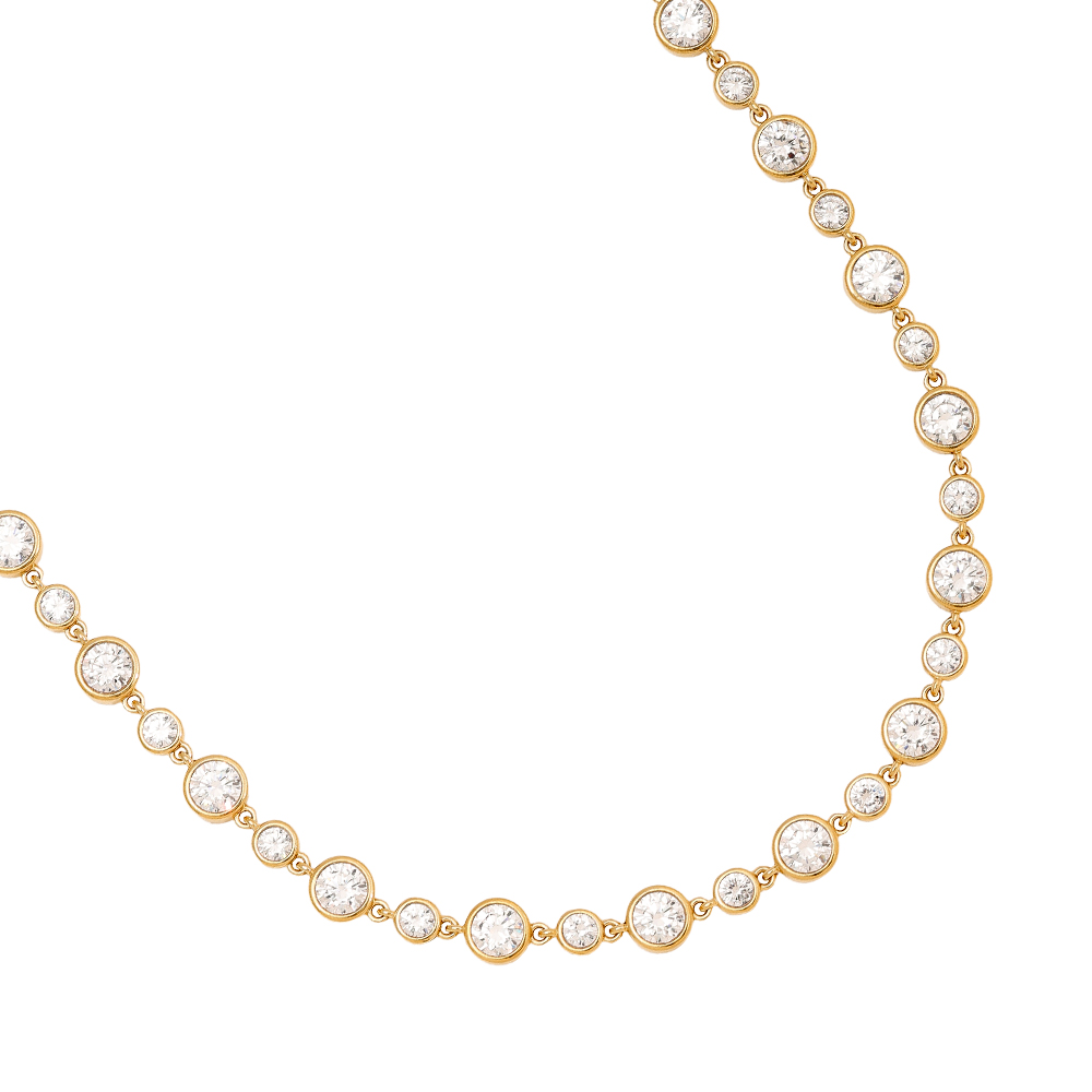 Edelstahl Halskette 40cm Fancy Round Diamond Chain