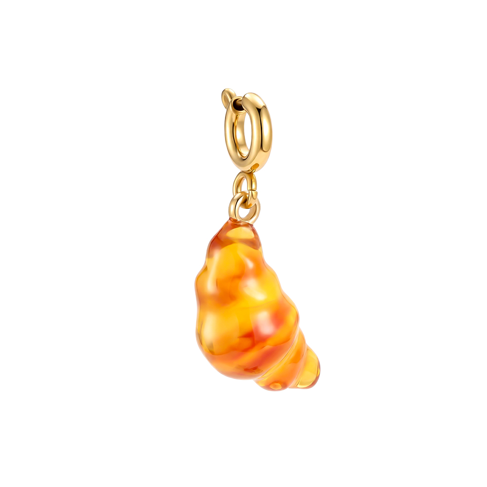 Edelstahl Pendant 25mm Croissant mit Federverschluss