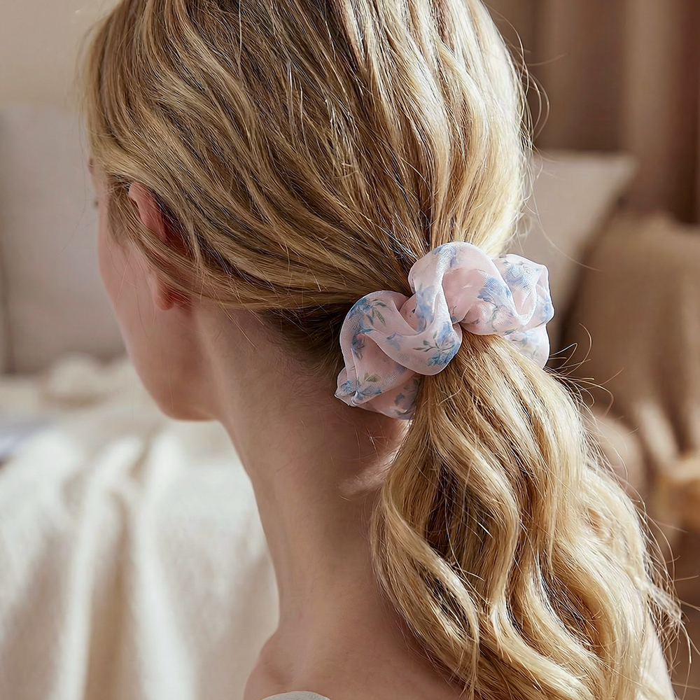 12*65mm Blumen Scrunchie  