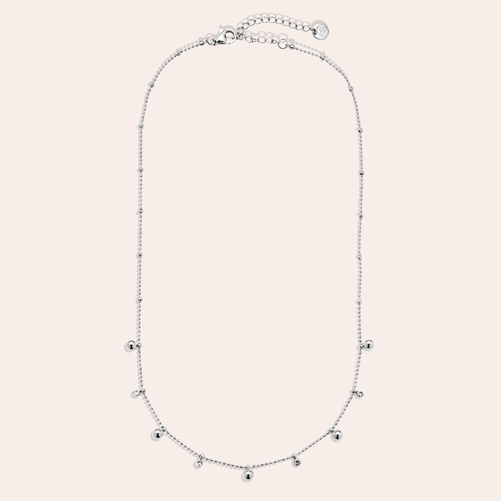 Edelstahl Halskette 40cm Dots And Diamond Dots