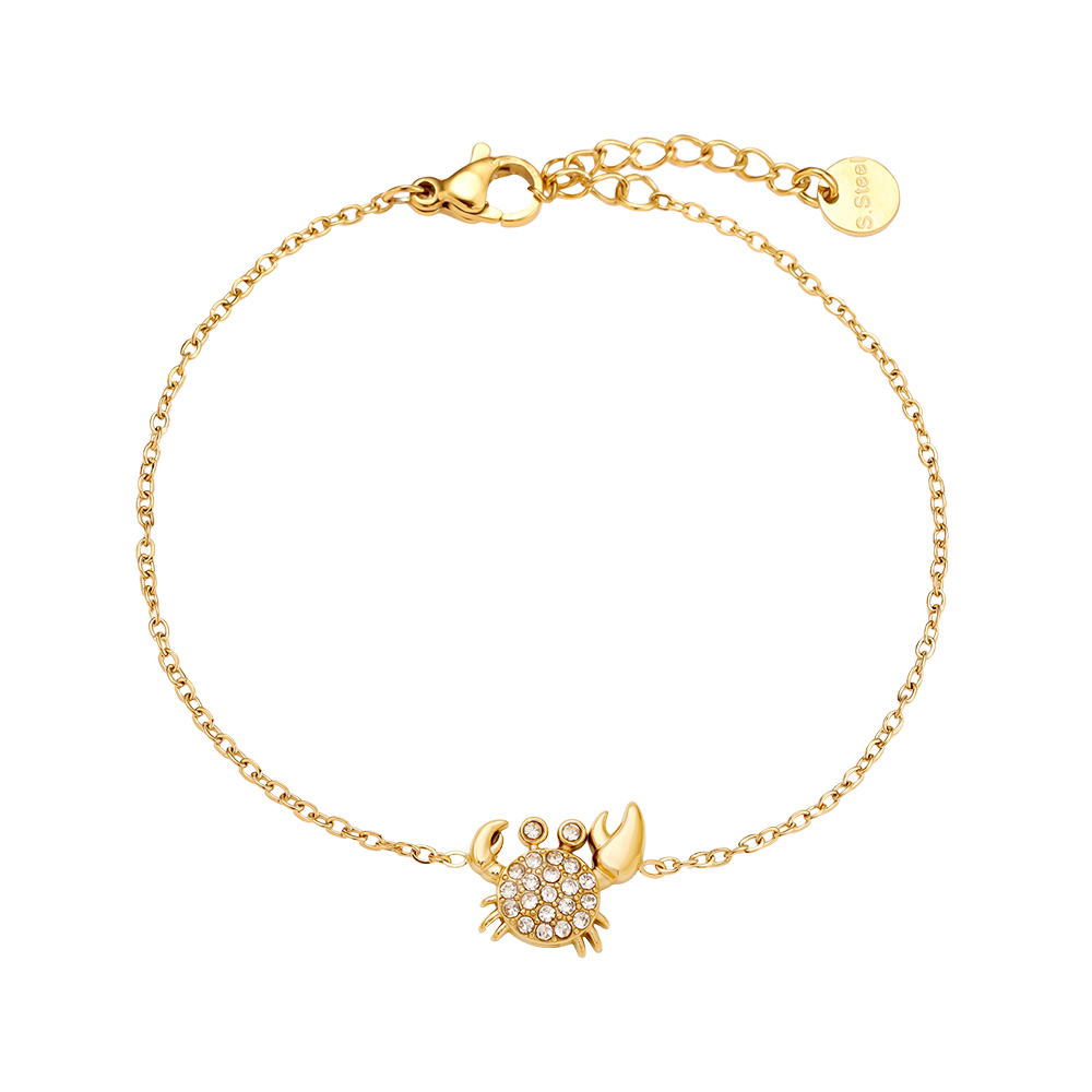 Edelstahl Armkette 17cm Diamond Crab