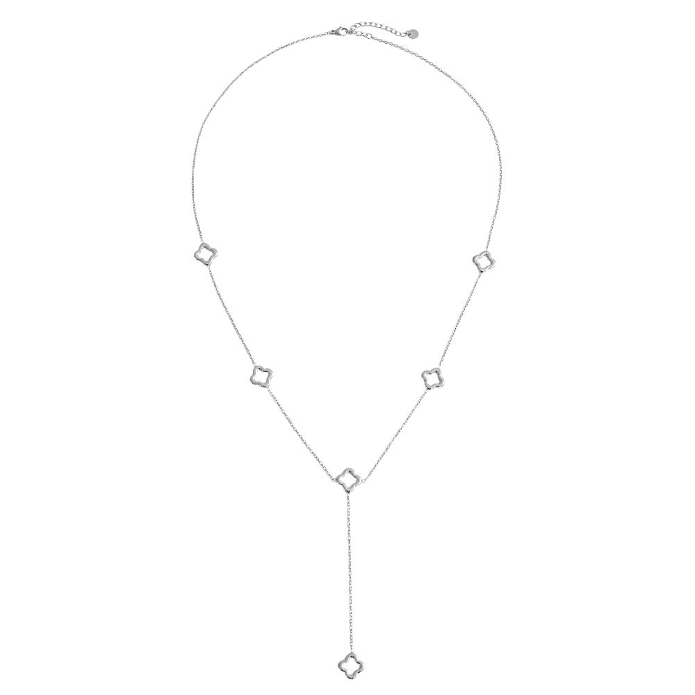 Edelstahl Halskette 64cm Kleeblatt