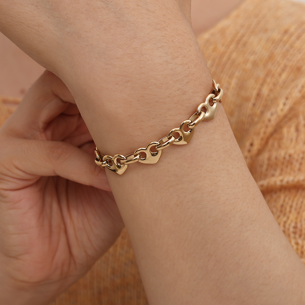 Edelstahl Armkette 17cm Heart Nose Chain