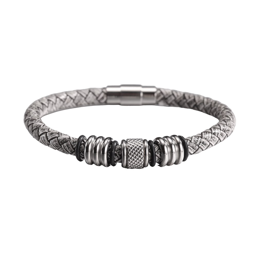  Edelstahl Armband PU Klassischer Zopf