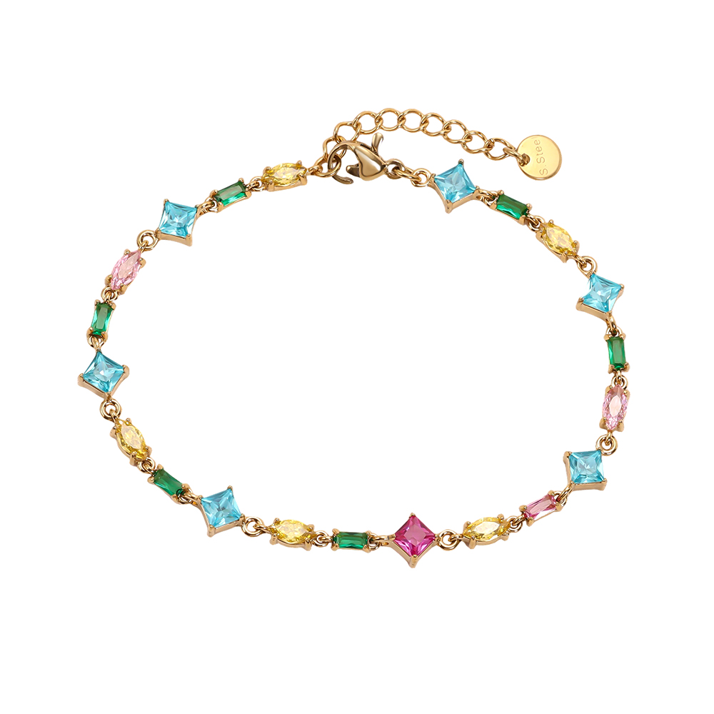 Edelstahl Armband 17cm viele verschiedene Zirkonia Ketten