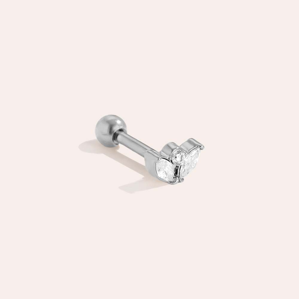Edelstahl Piercing 5mm Mini Diamond Crown