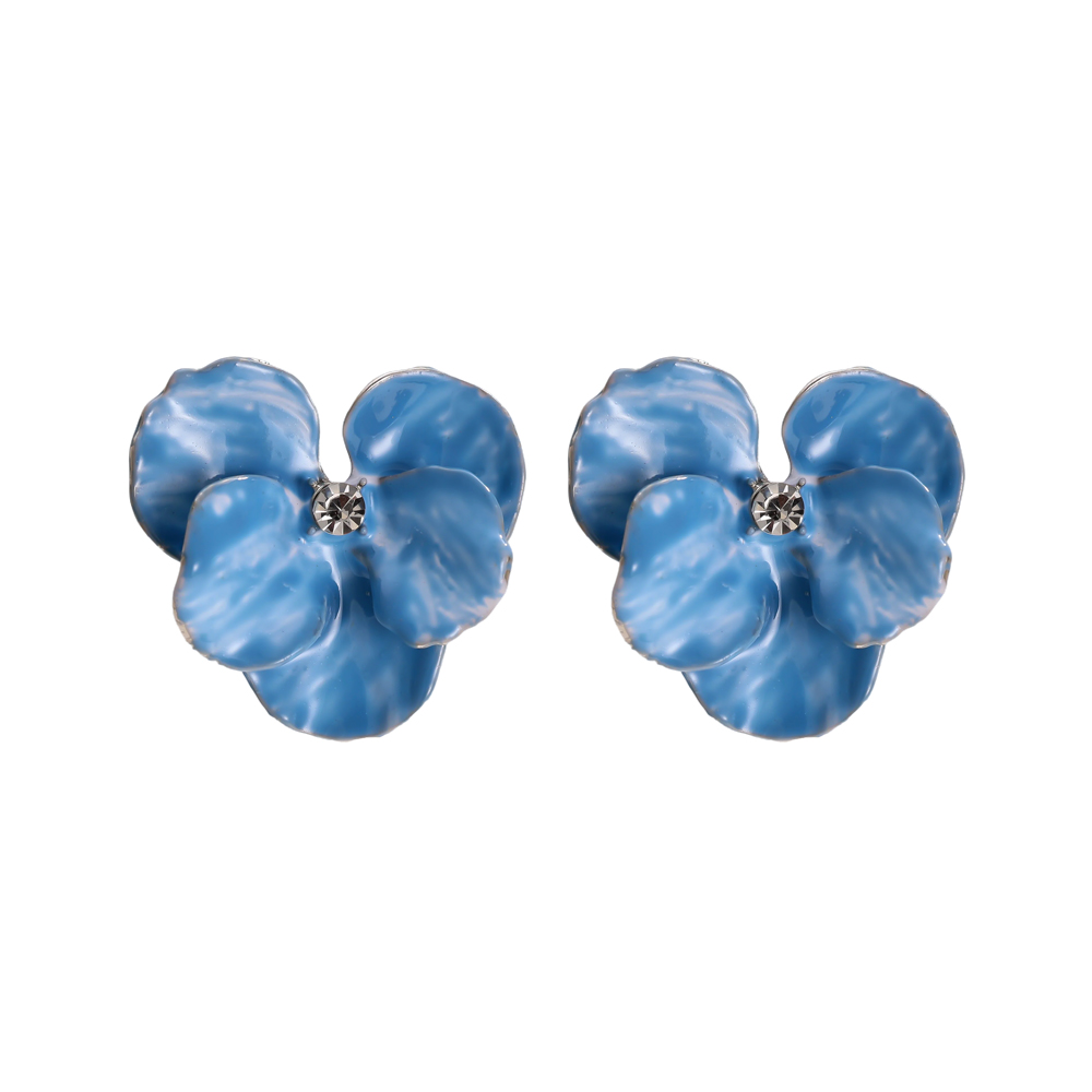 Edelstahl Ohrringe 25mm Enamel Eisen Blumen