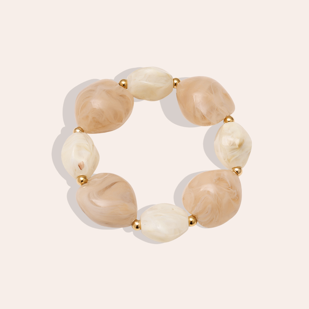 Edelstahl Armkette Elastic Resin Stone
