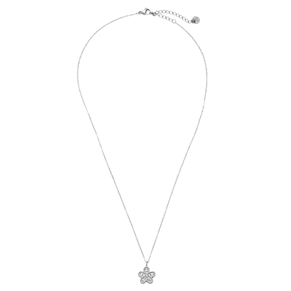 Edelstahl Halskette 40cm Sweet Diamond Flower