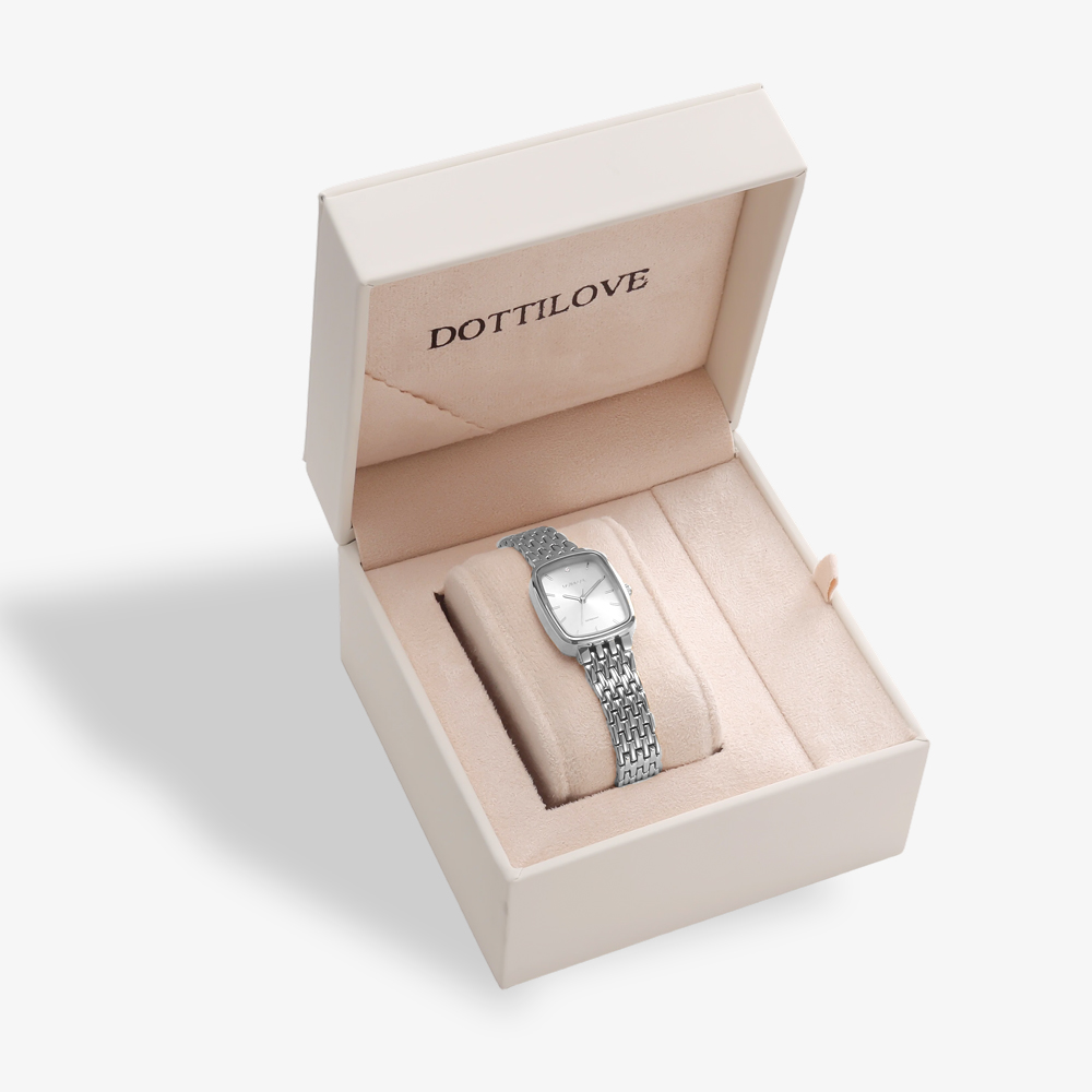 Edelstahl Uhr Rechteck