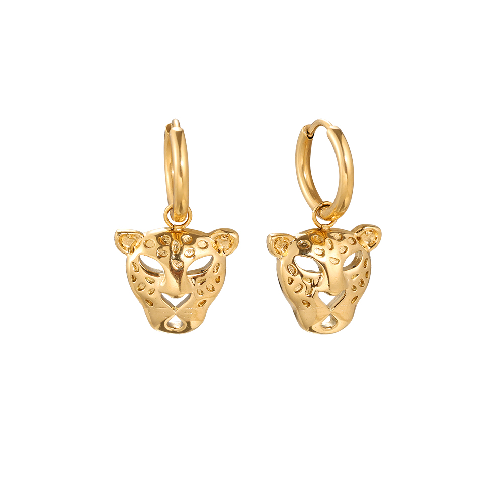 Edelstahl Ohrringe Leopard Head