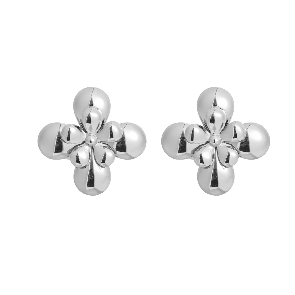 Edelstahl Ohrringe 2.3cm Schöne Blume
