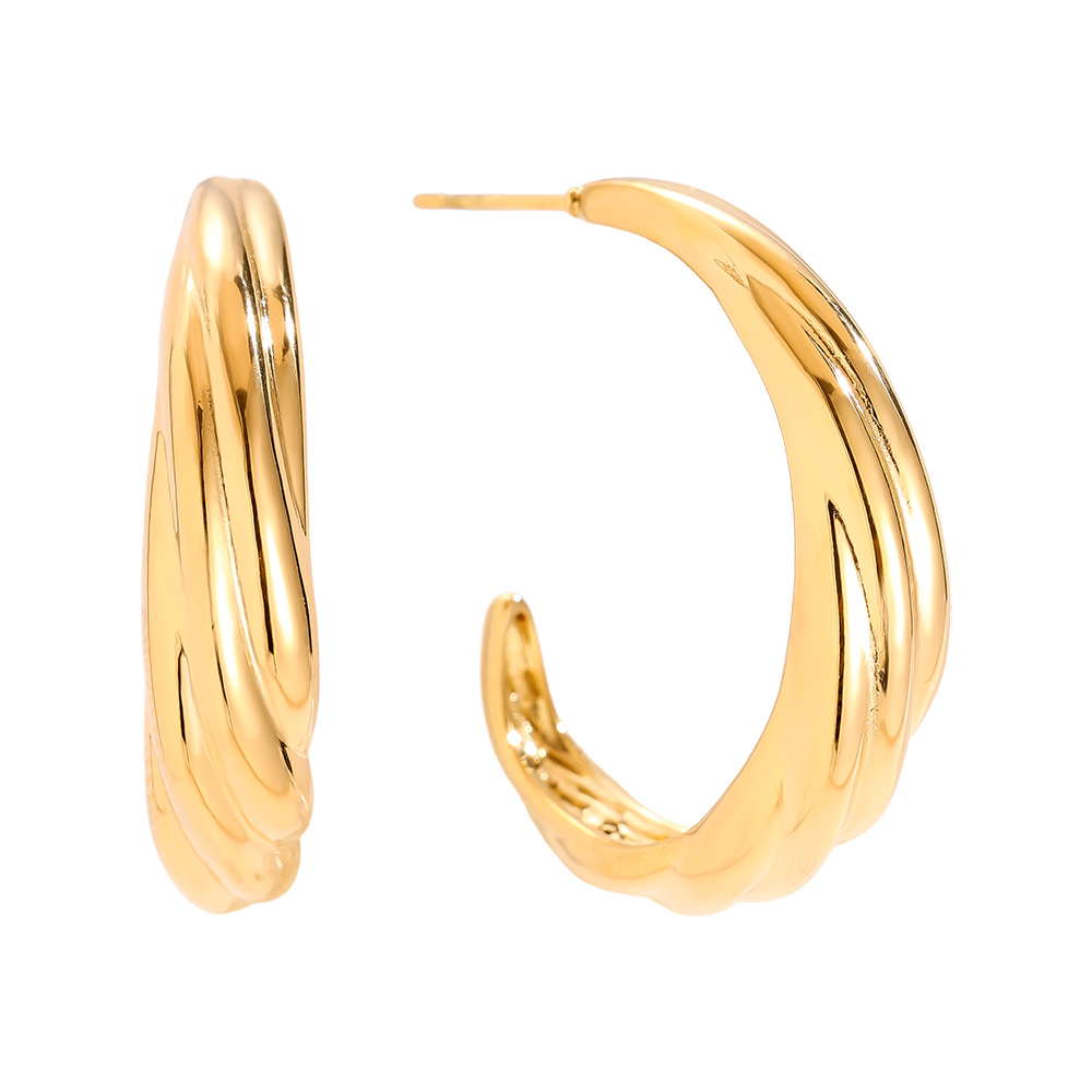 Edelstahl Ohrringe 30mm Elegance Flow