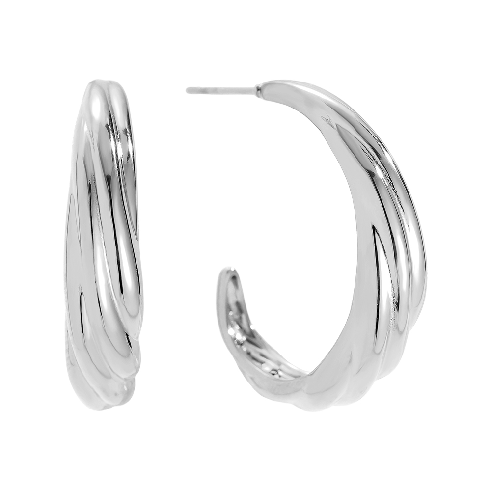 Edelstahl Ohrringe 30mm Elegance Flow