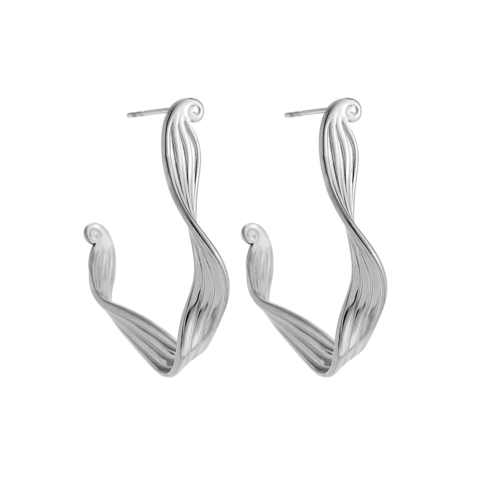 Edelstahl Ohrringe 3.3cm Irregularhoop