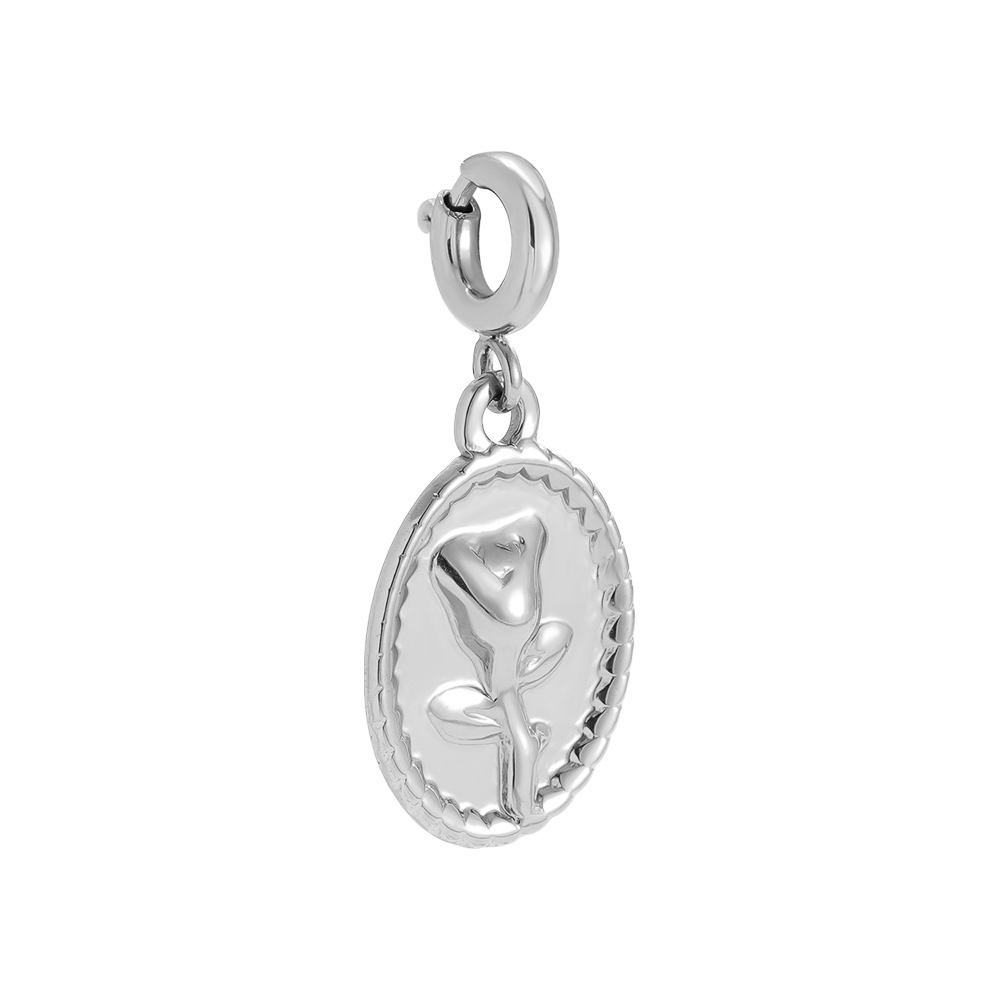 Edelstahl Pendant 17.5mm Spring Clasp Rose Frame
