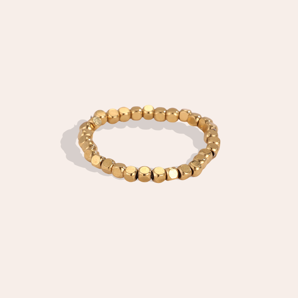 Edelstahl Ring Verstellbarer Elastic kleinen quadratischen 