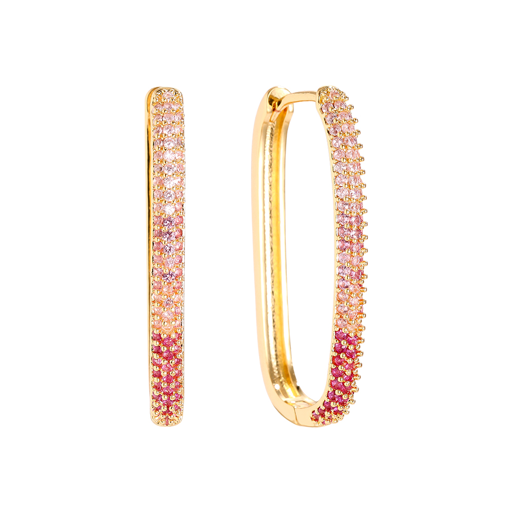 Vergoldete Ohrringe 3cm Oval Diamond