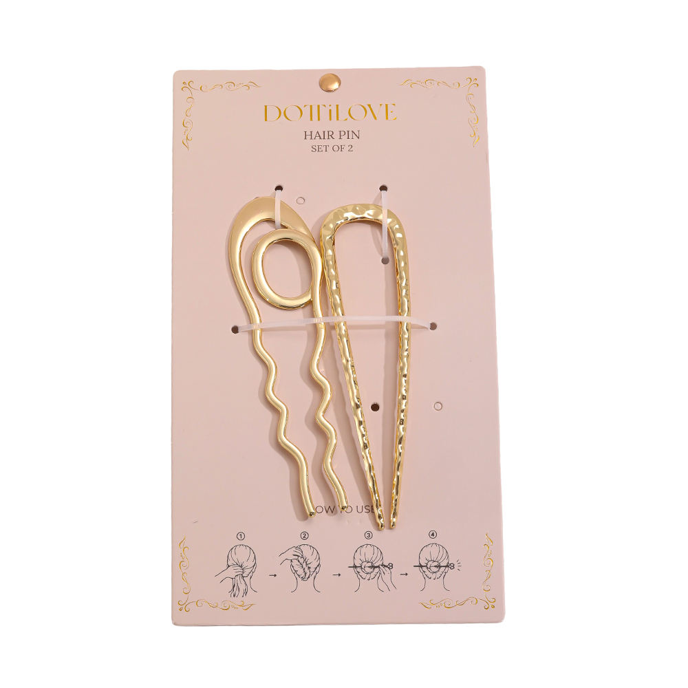 12.5cm 2Stk. golden Haarnadel Set     