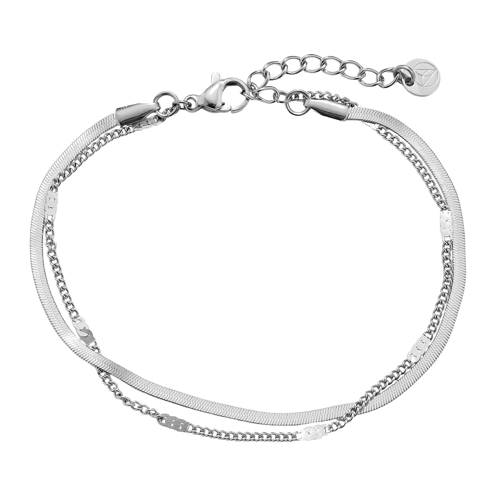 Edelstahl Armkette 16cm Two Layer Casual