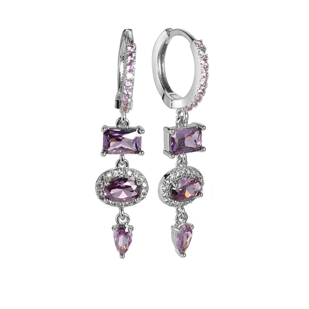 Vergoldete Ohrringe Geomtric Charm Diamons