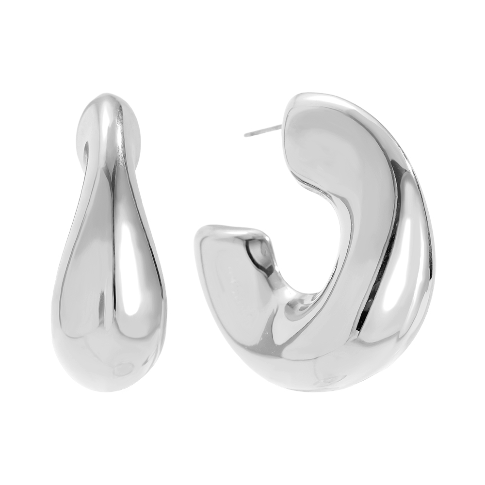 Edelstahl Ohrringe 40mm Dick Hoop