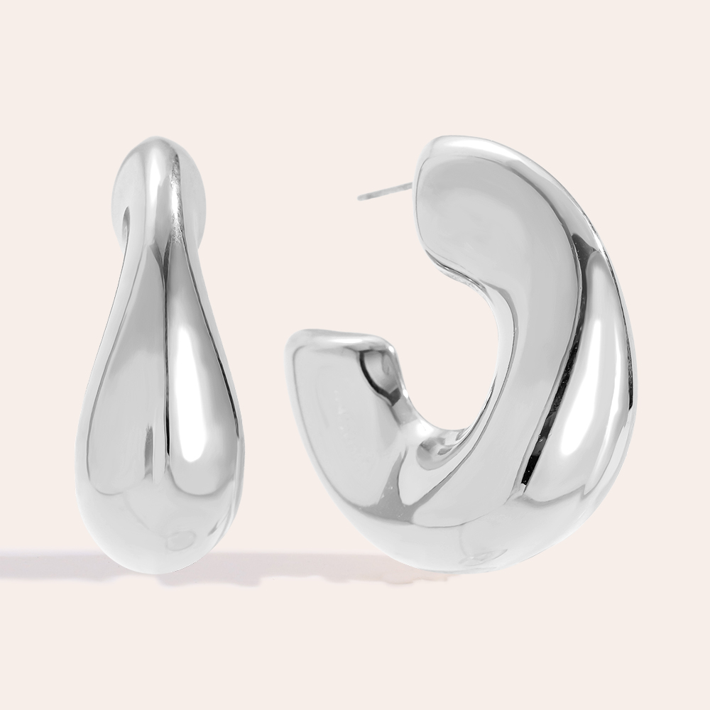 Edelstahl Ohrringe 40mm Dick Hoop