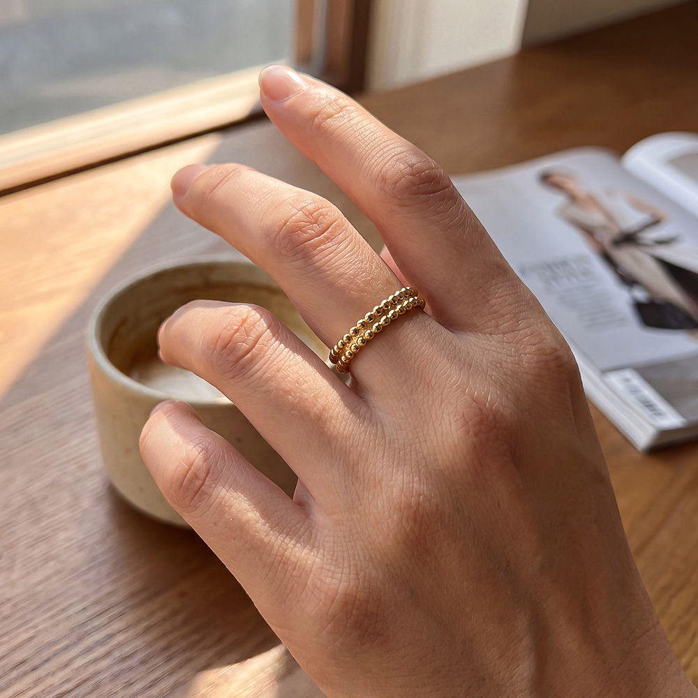 Edelstahl Ring Verstellbarer Mini Dot