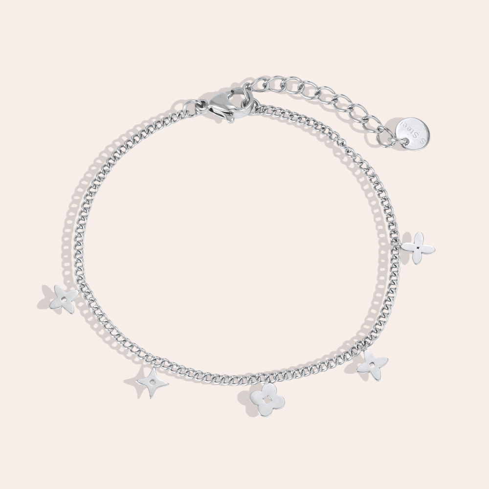 Edelstahl Armband 15cm verschiedene Kleeblatt