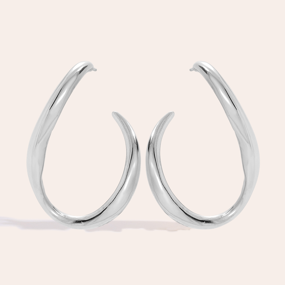 Edelstahl Ohrringe 40*30mm Egg Hoop