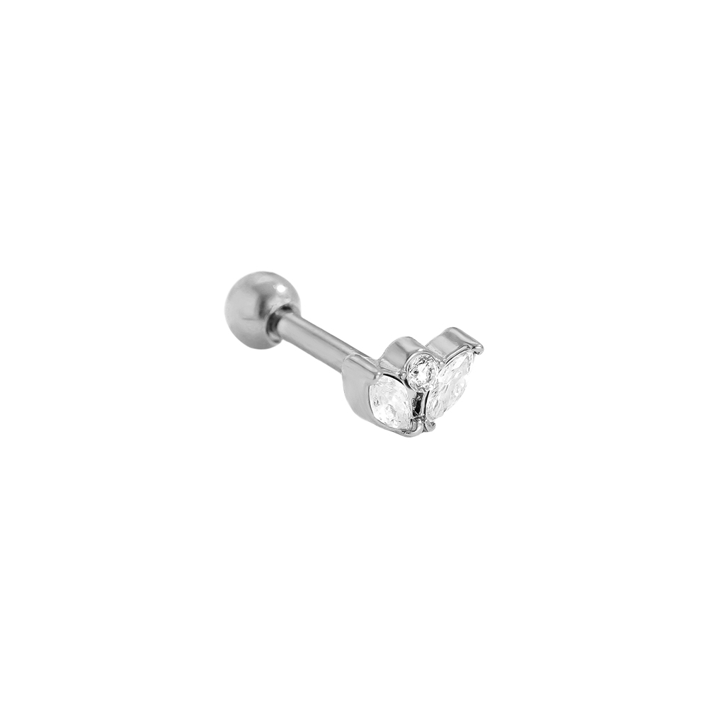 Edelstahl Piercing 5mm Mini Diamond Crown