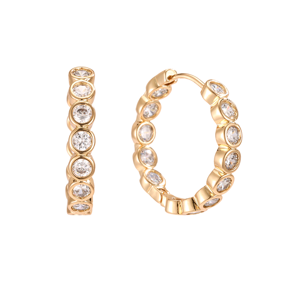 Vergoldete Ohrringe 24mm Zirkonia Creolen