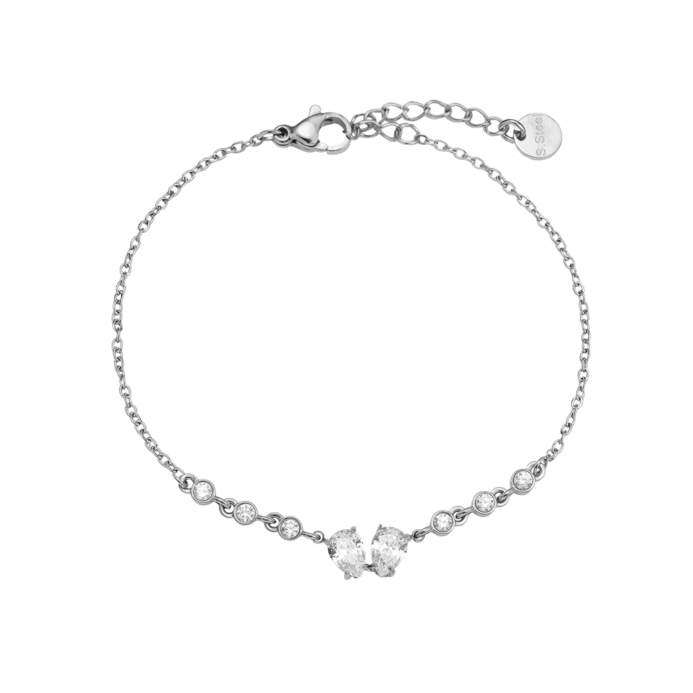 Edelstahl Armkette 16cm Fancy Sparkling Diamond