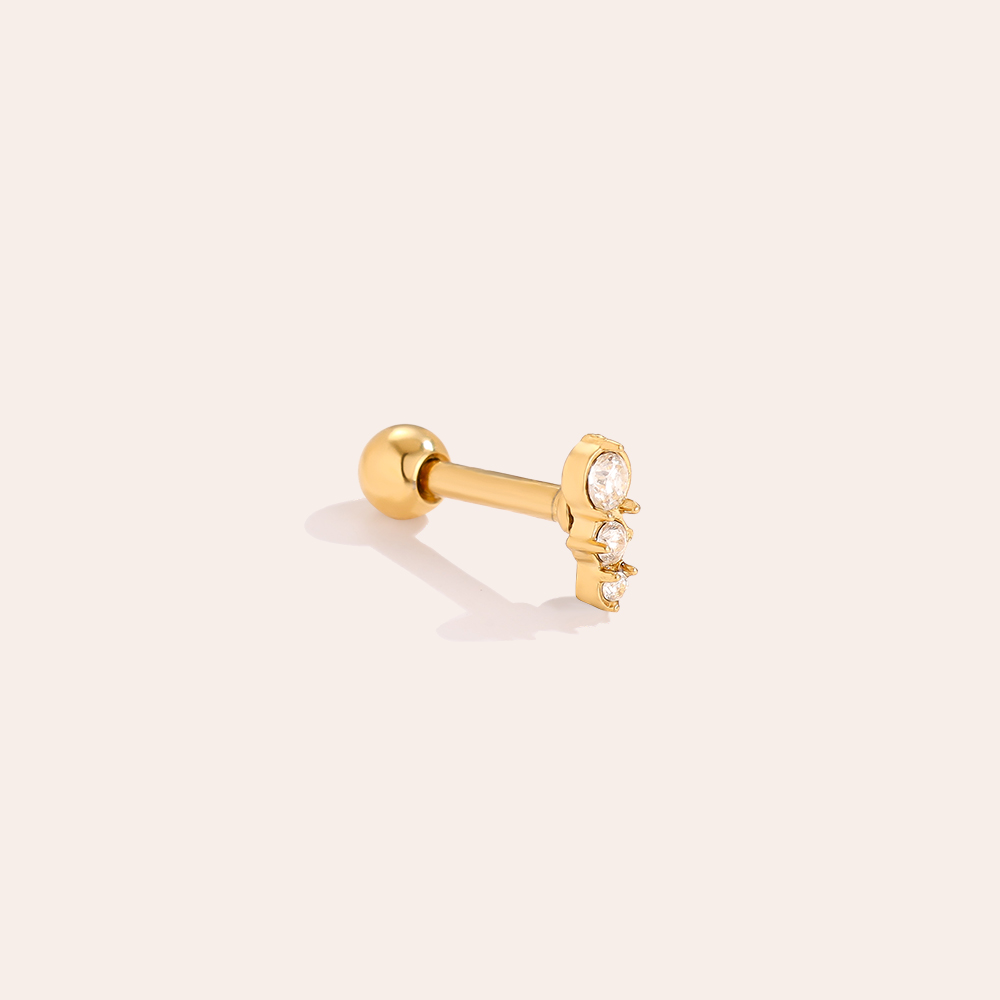 Edelstahl Piercing 5mm Three Dots