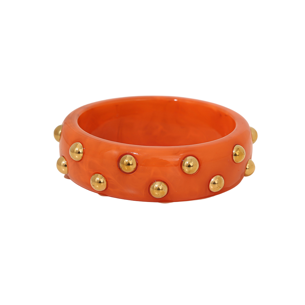 Edelstahl Armreif Round Chunky Acrylic With Dots