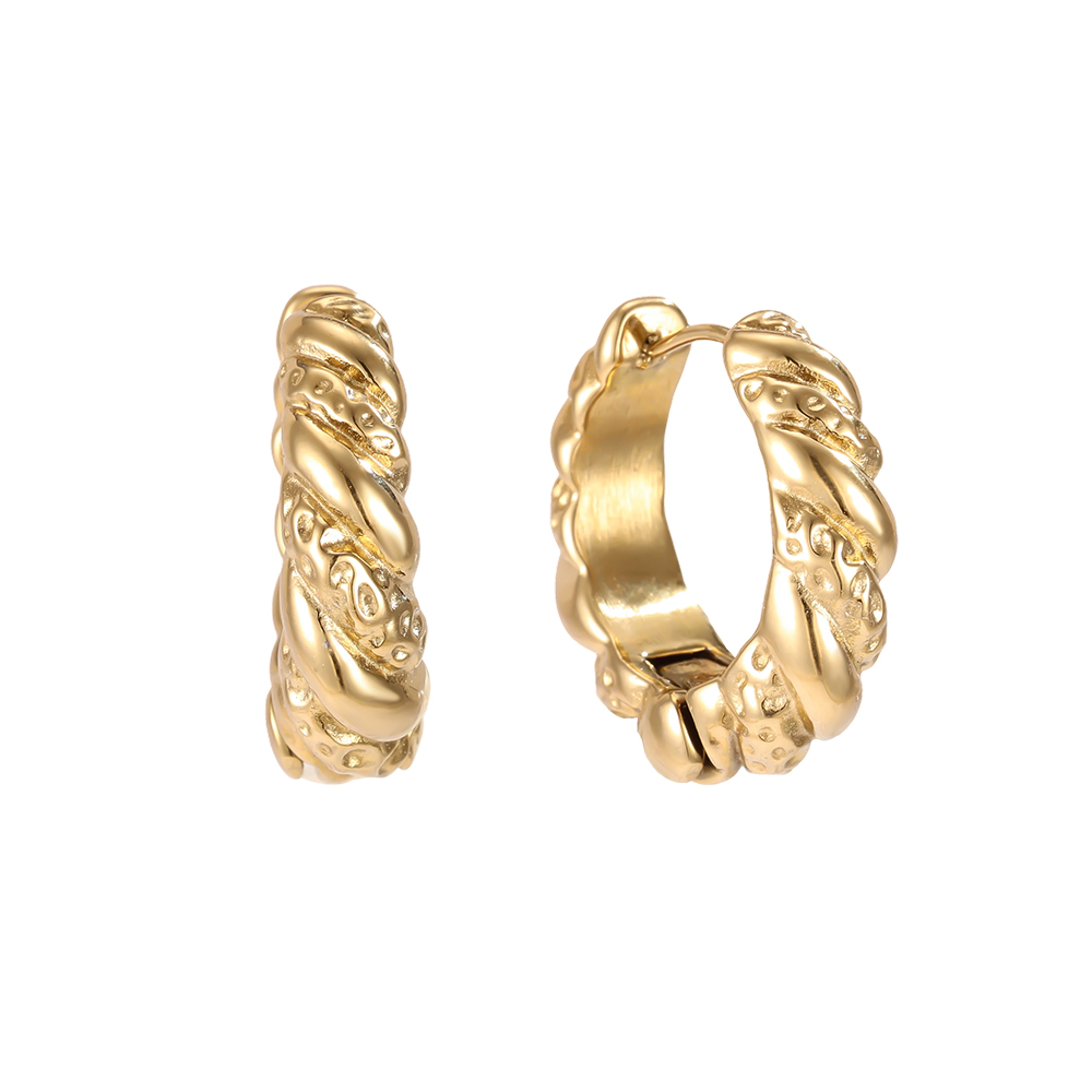 Edelstahl Ohrringe 25mm Twisted Creolen