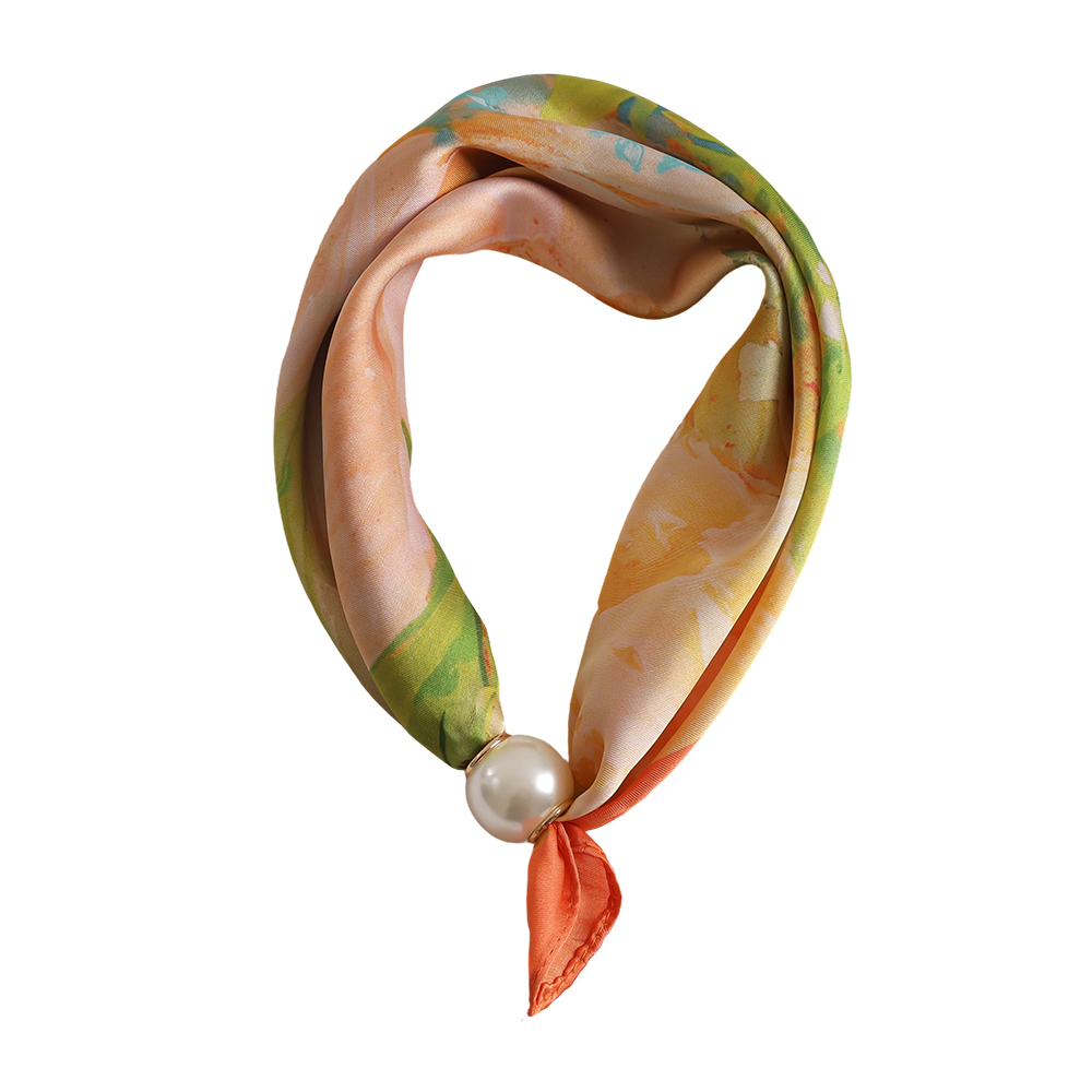 43cm Aquarell Blumenmuster Perlen Schal