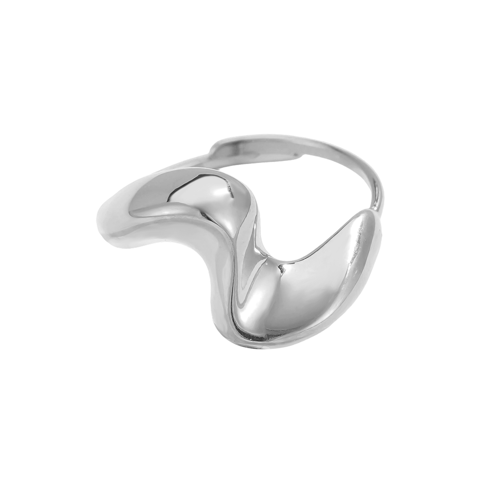 Edelstahl Ring Verstellbarer reliefartige Wellen