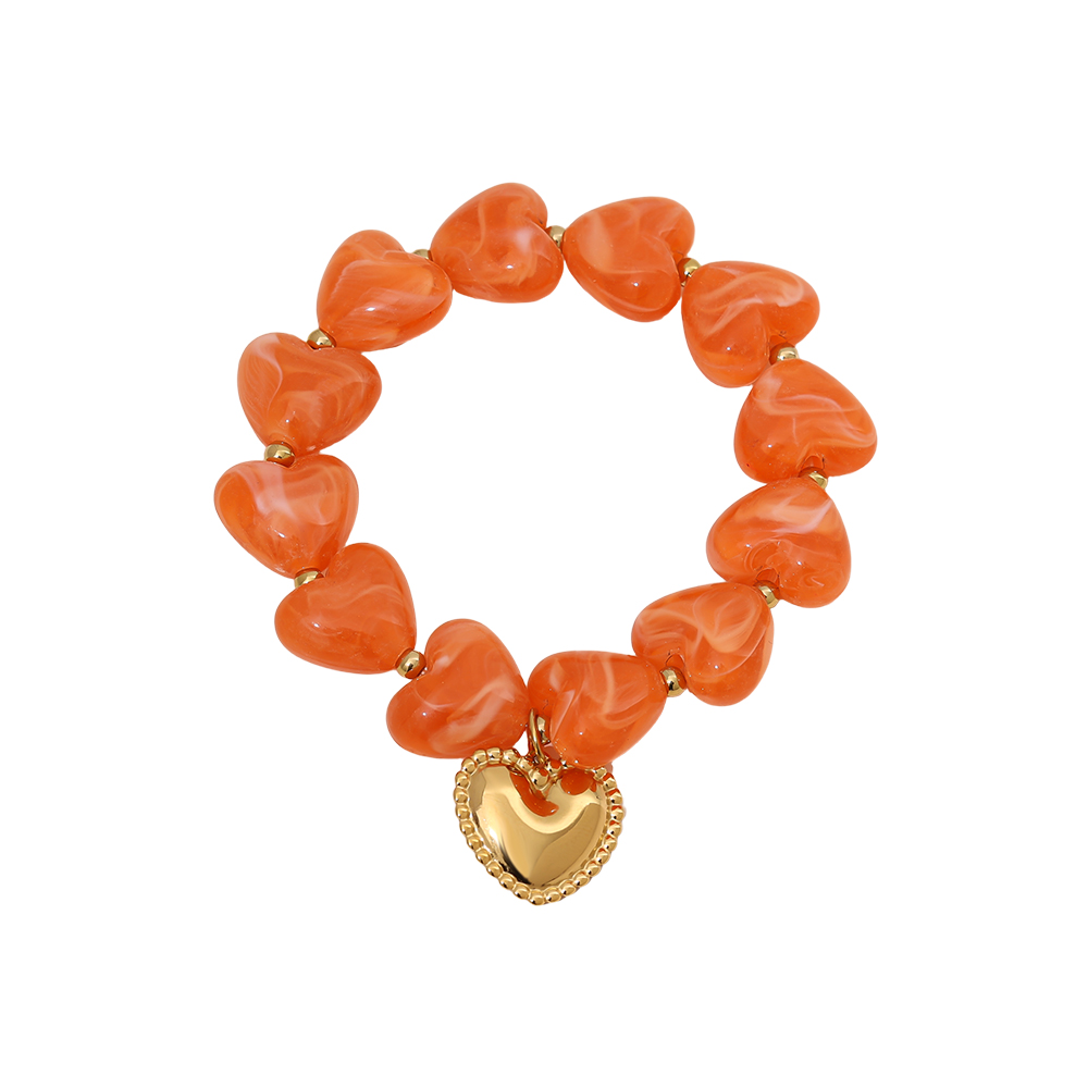 Edelstahl Armkette 20cm Acrylic Heart Chian