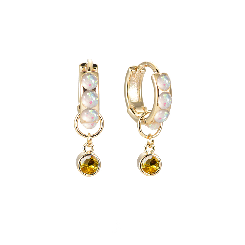 Opal Gloria Vergoldeter Ohrringe