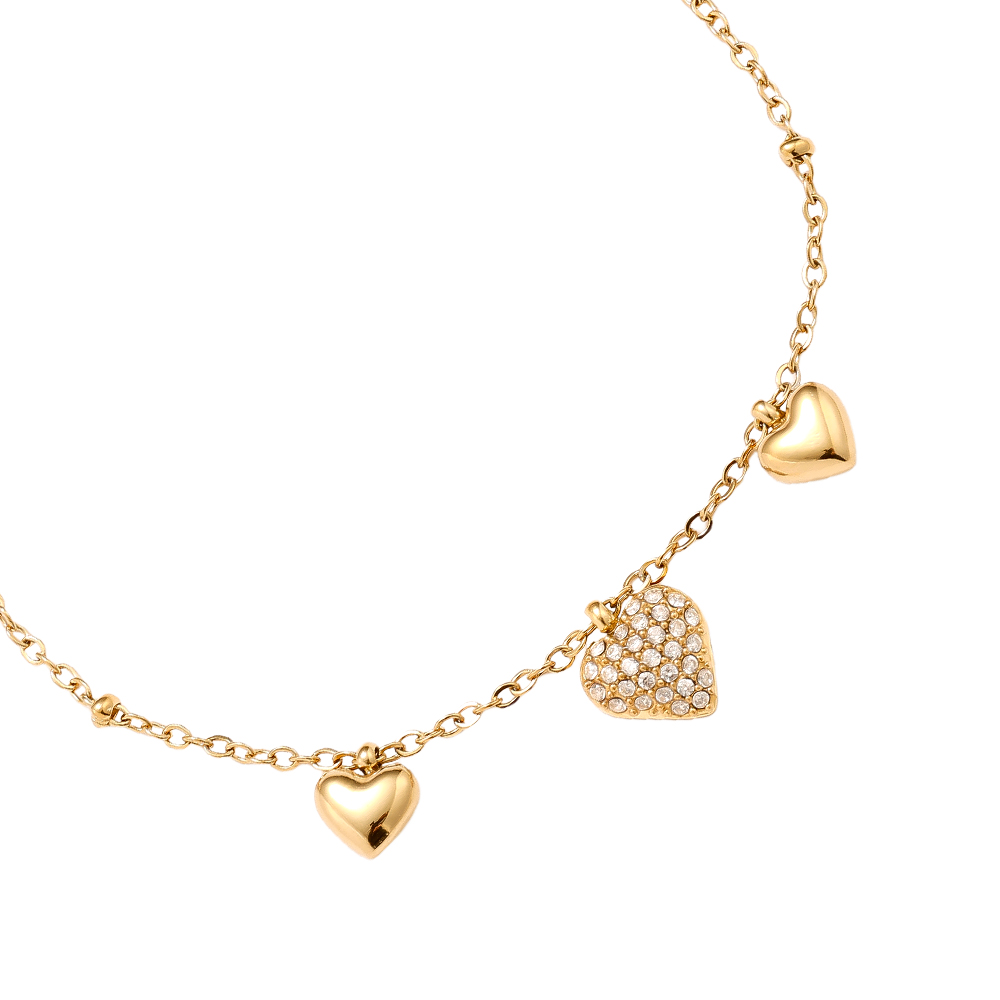 Edelstahl Armkette 17cm Many Sweet Hearts