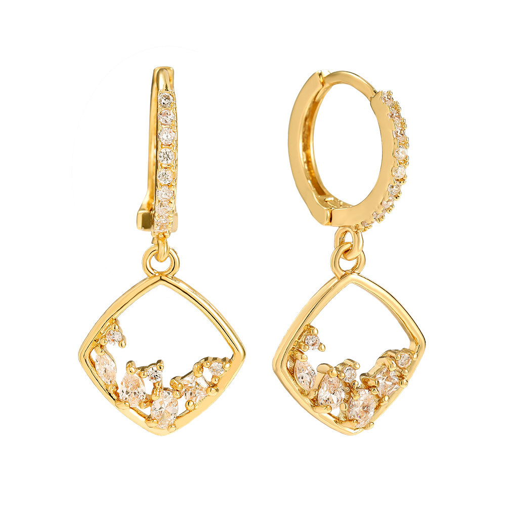 Vergoldete Ohrringe 27mm Nice Diamonds Frame