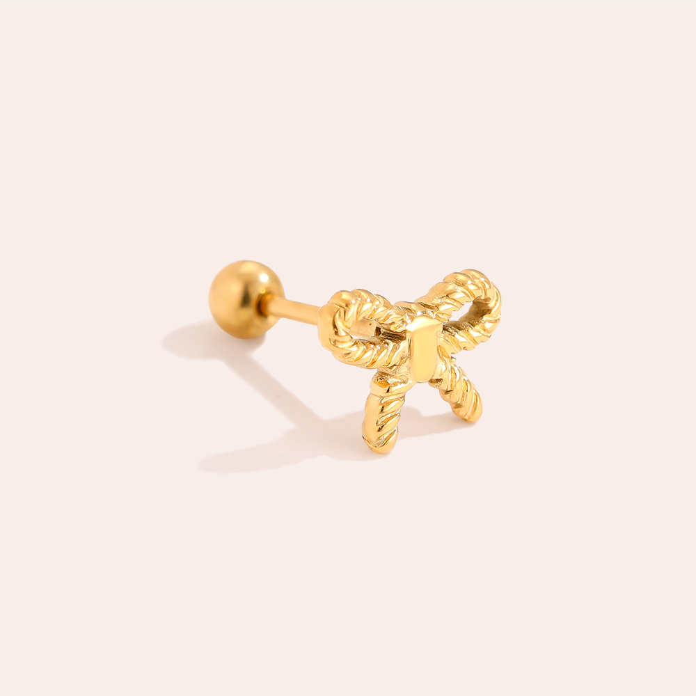 Edelstahl Piercing 6mm Twist Bowtie