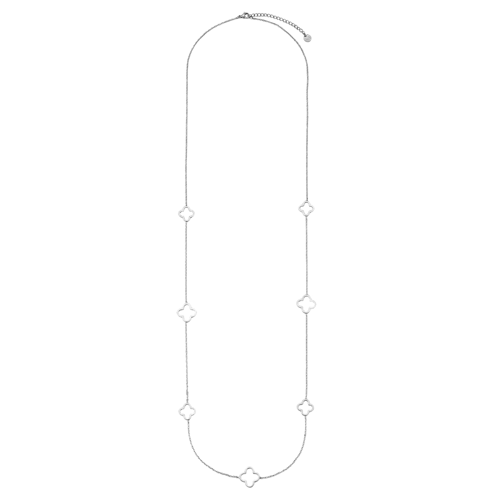 Edelstahl Halskette 80cm einige schlichtes Kleeblatt  