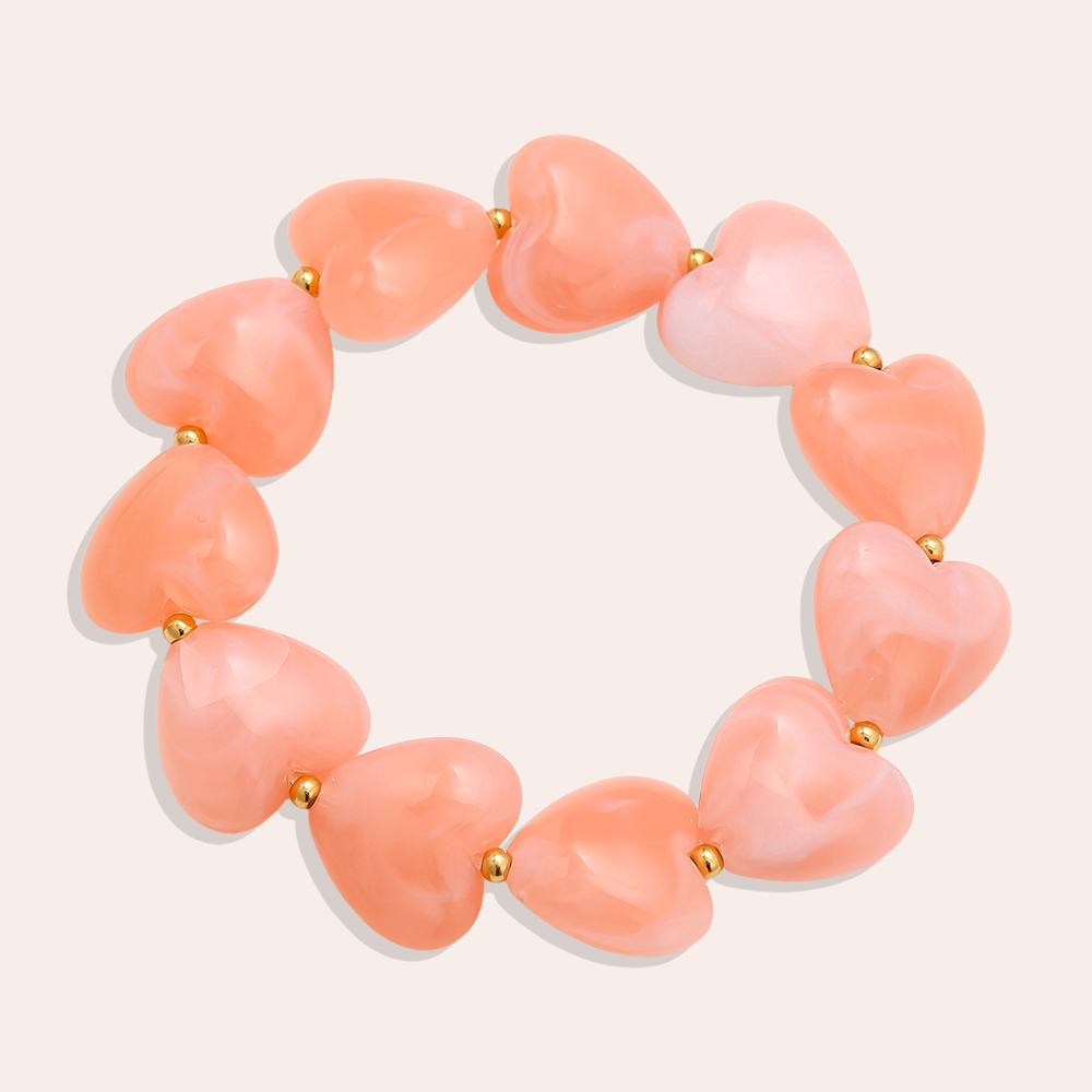 Edelstahl Armkette Elastic Acrylic Heart Chain