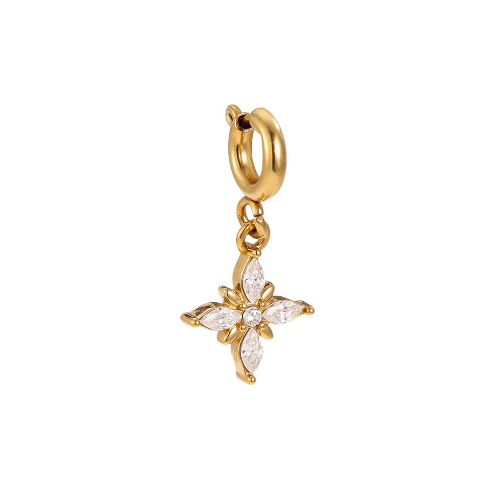 Edelstahl Pendant 19mm Zirkonia Stern mit Federverschluss