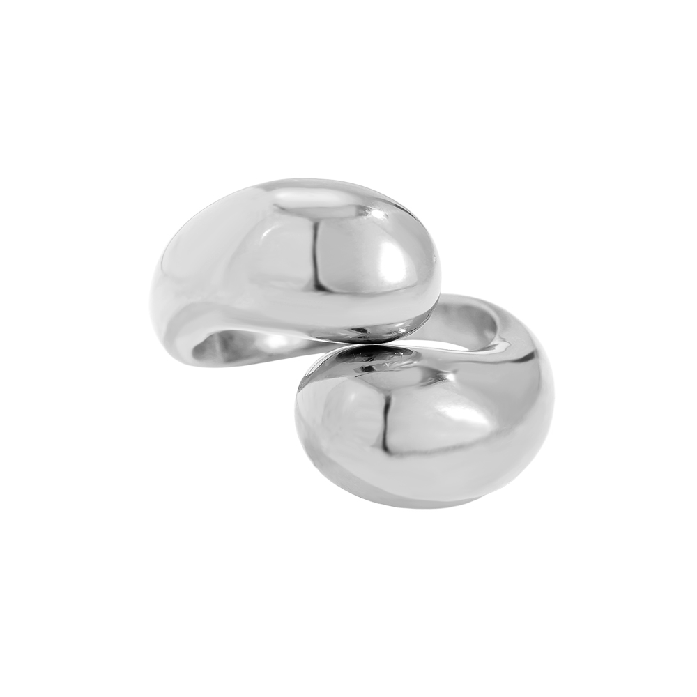 Edelstahl Ring Two Drops