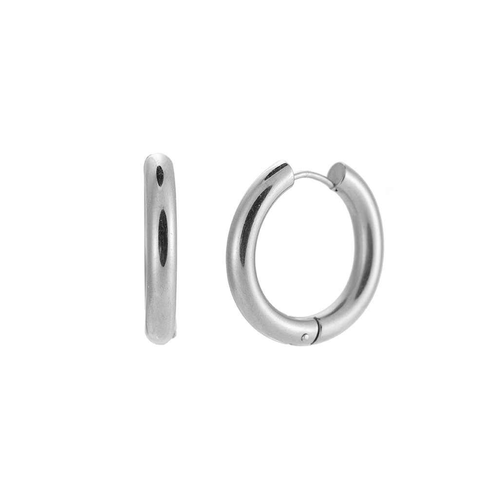 Edelstahl Ohrringe 25mm Simple Hoop