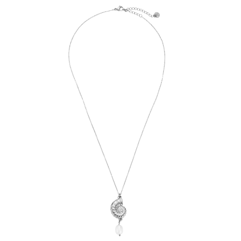Edelstahl Halskette 38cm Snail With Pearl