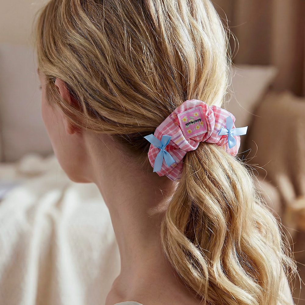 12*60mm Karos Steifen Bogen Scrunchie   
